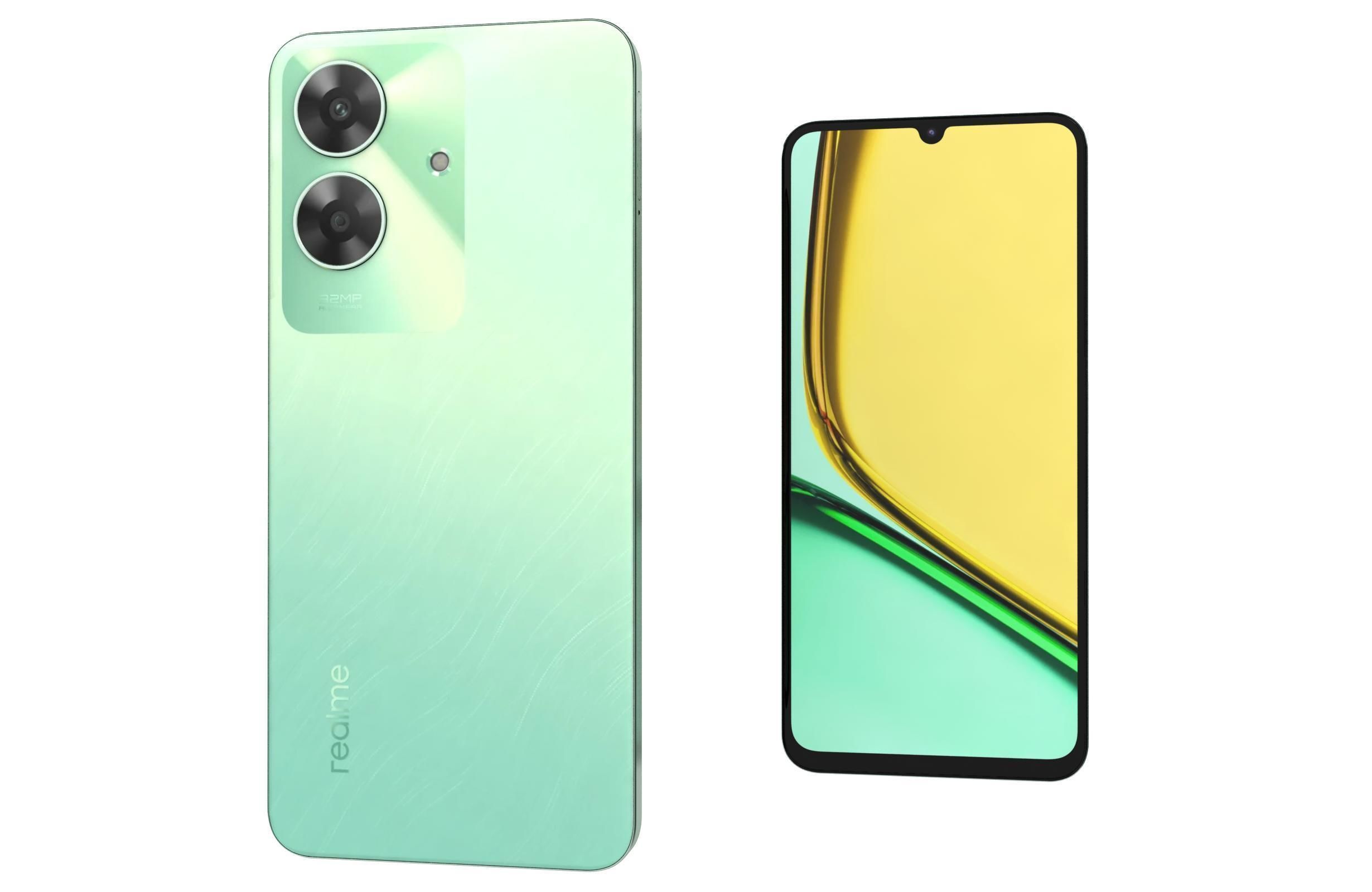 Realme C61 Marble Black and Safari Green  India 3D model_8