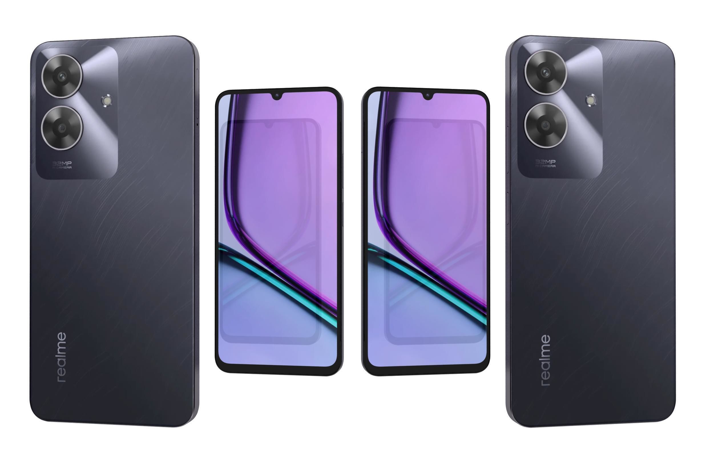 Realme C61 Marble Black and Safari Green  India 3D model_14