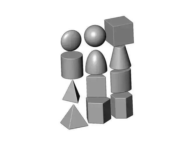 Geometric shapes model making miniatures miniset