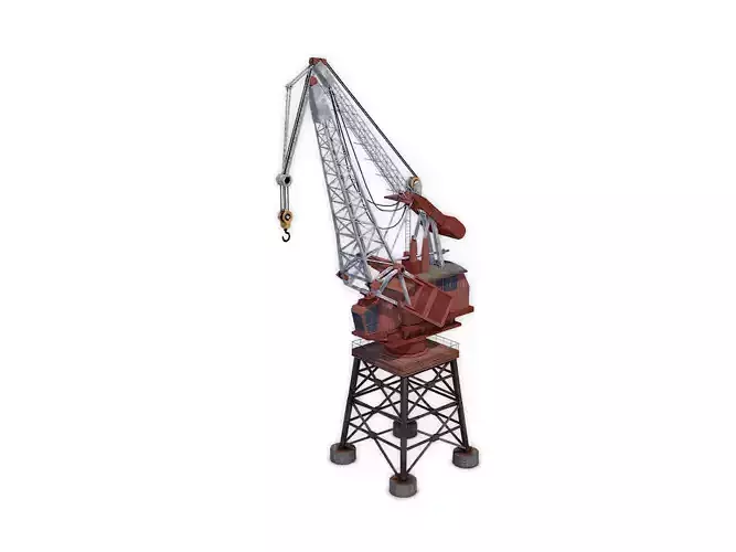 Dock Crane Low-poly 3D model