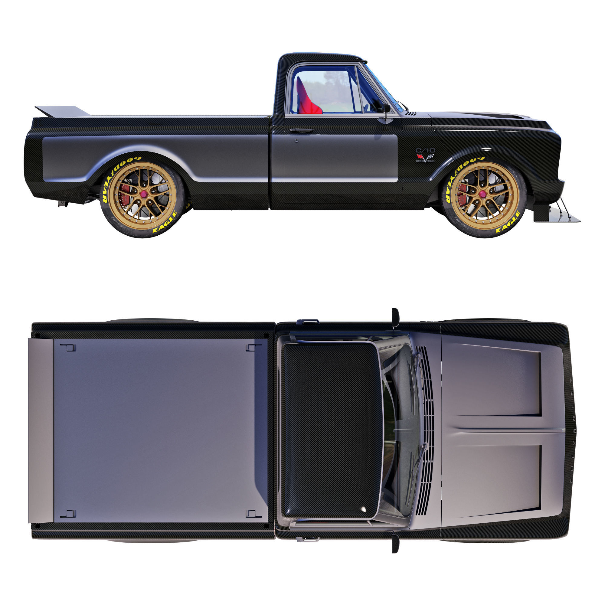Chevrolet C10 1967 racing 3D model_1