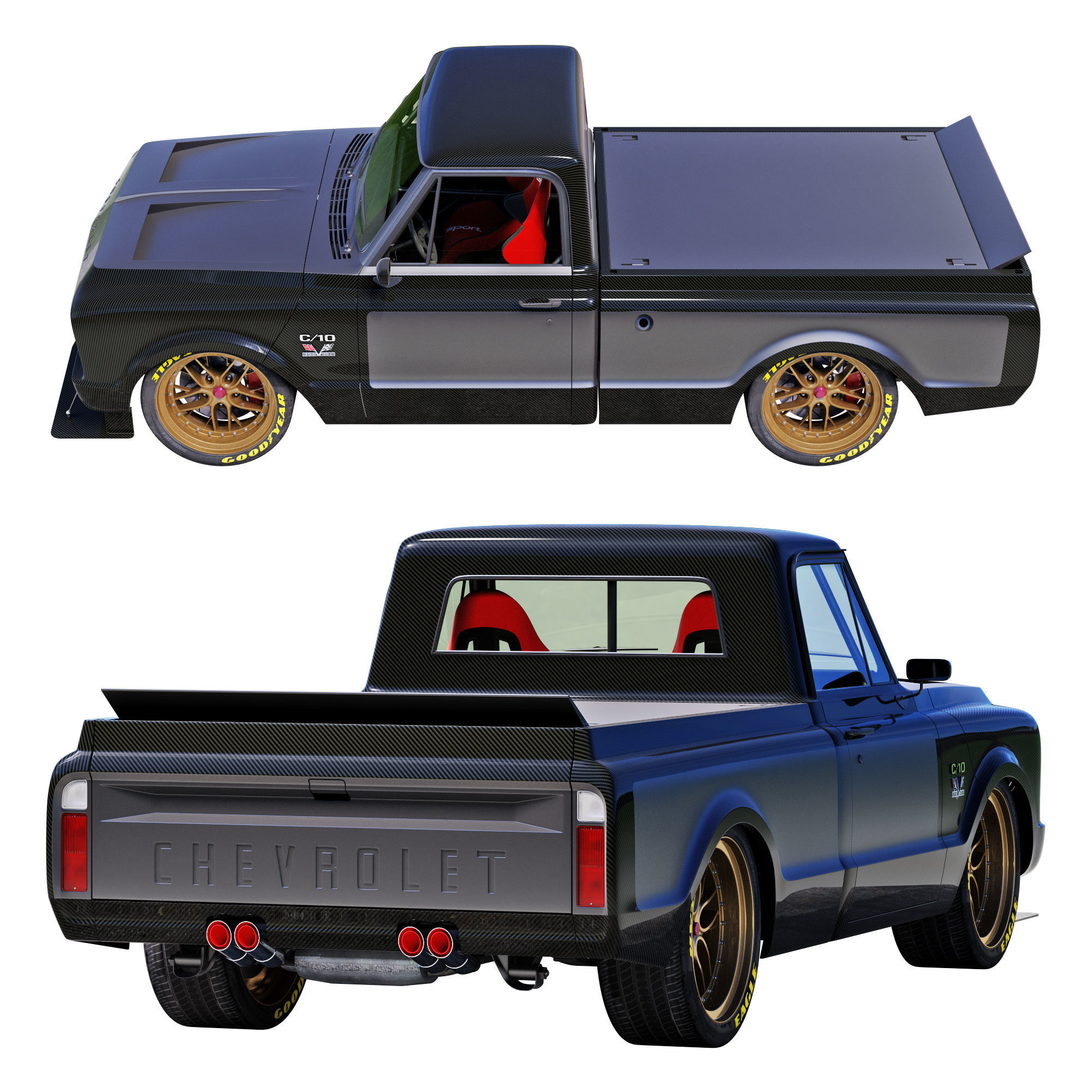 Chevrolet C10 1967 racing 3D model_6