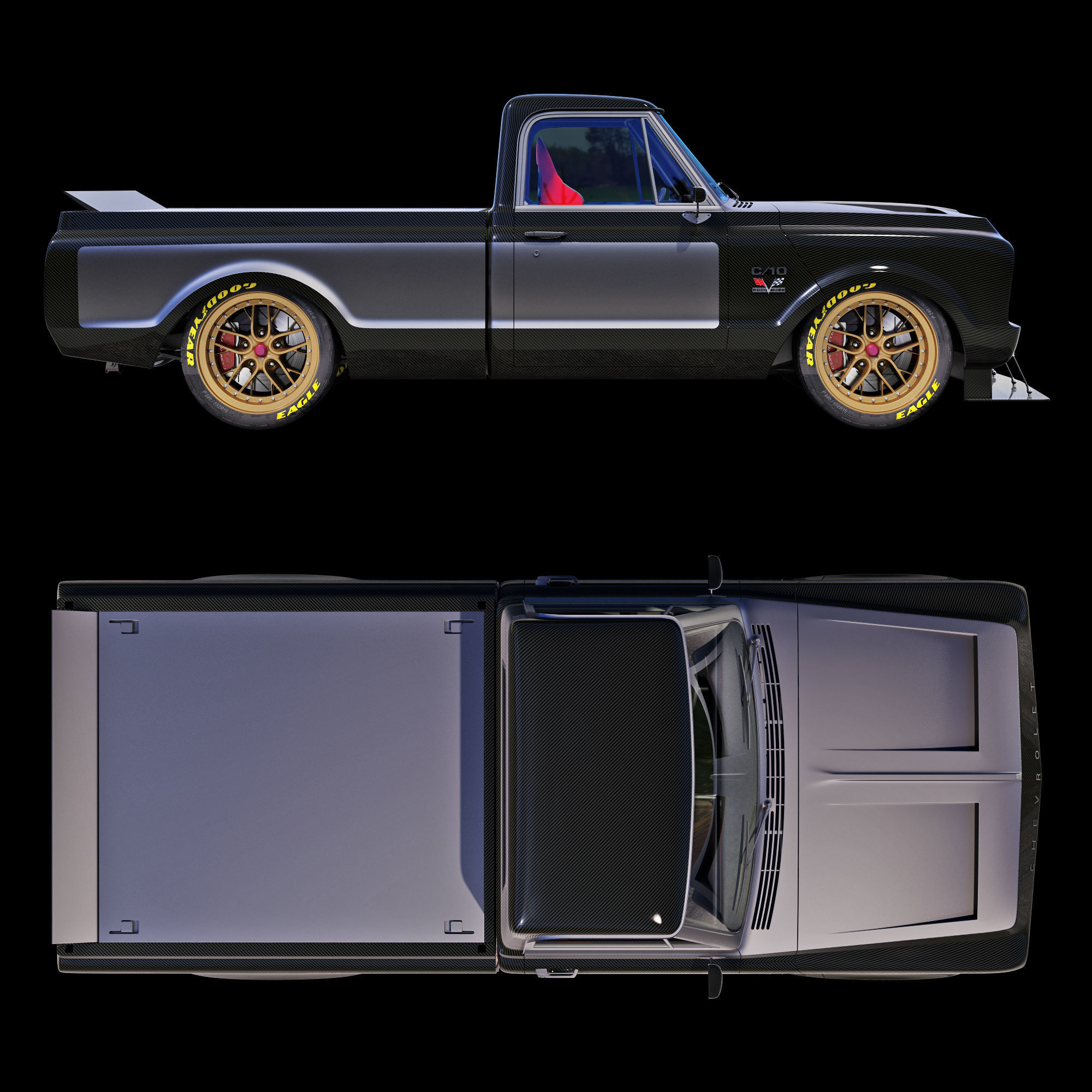 Chevrolet C10 1967 racing 3D model_10