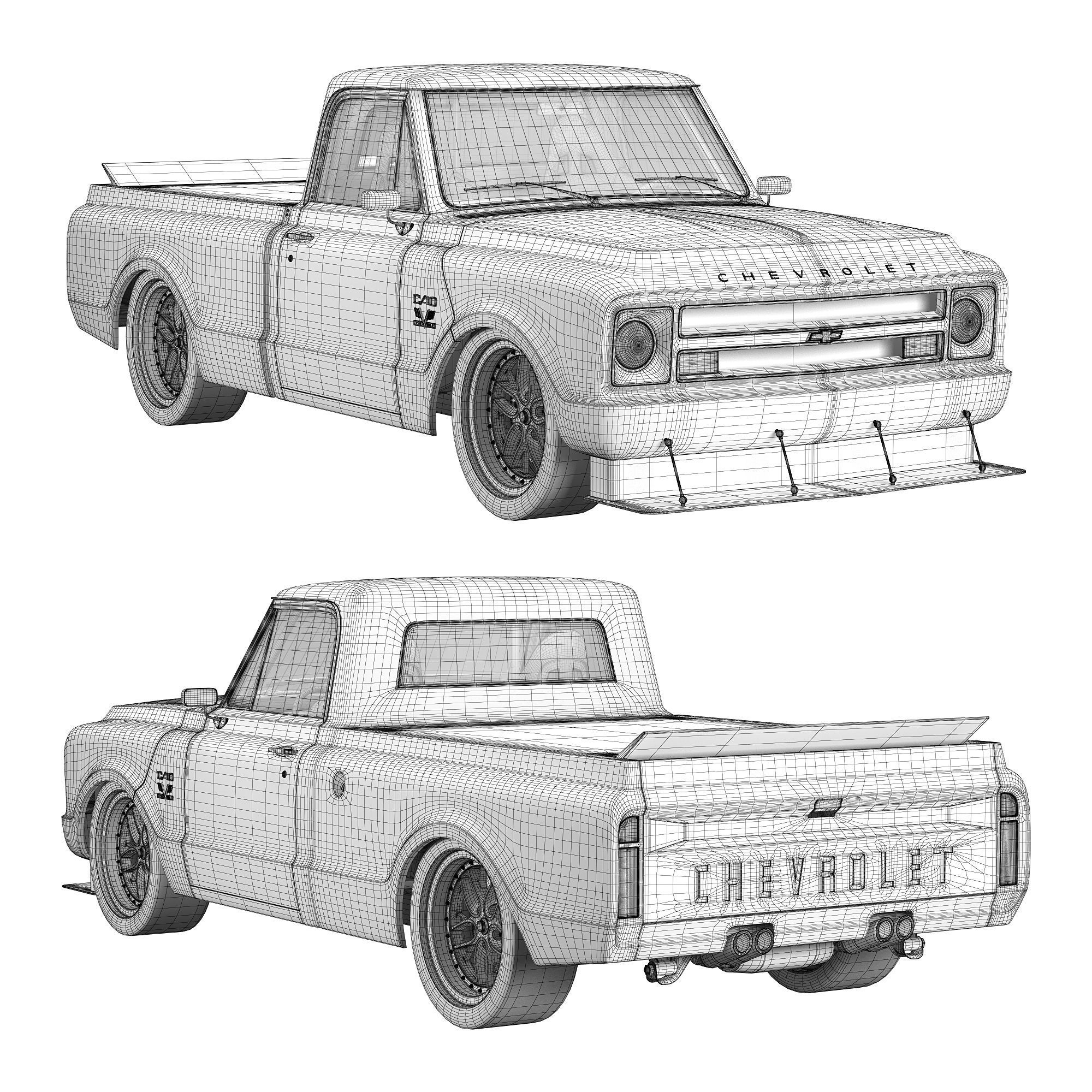 Chevrolet C10 1967 racing 3D model_19