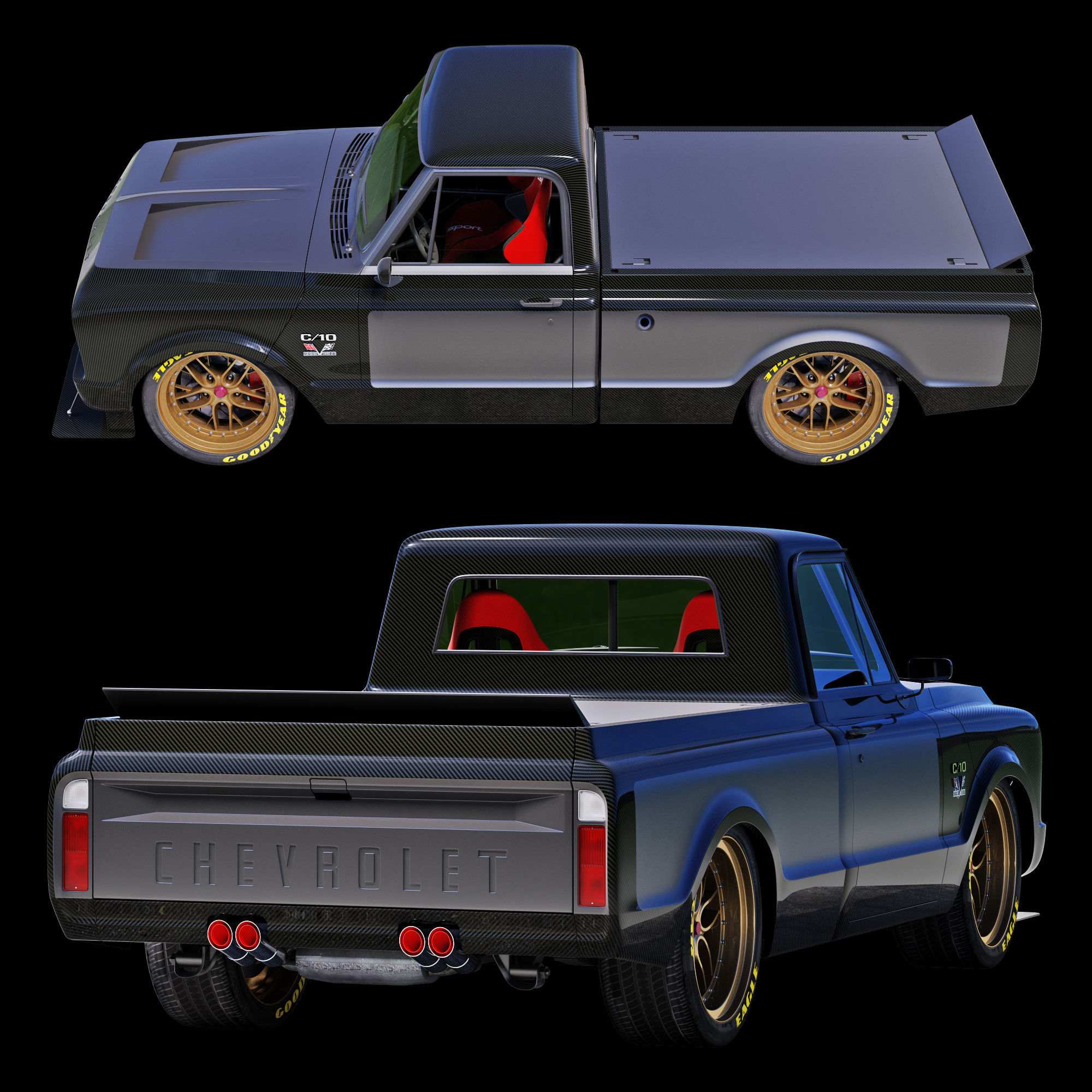 Chevrolet C10 1967 racing 3D model_15