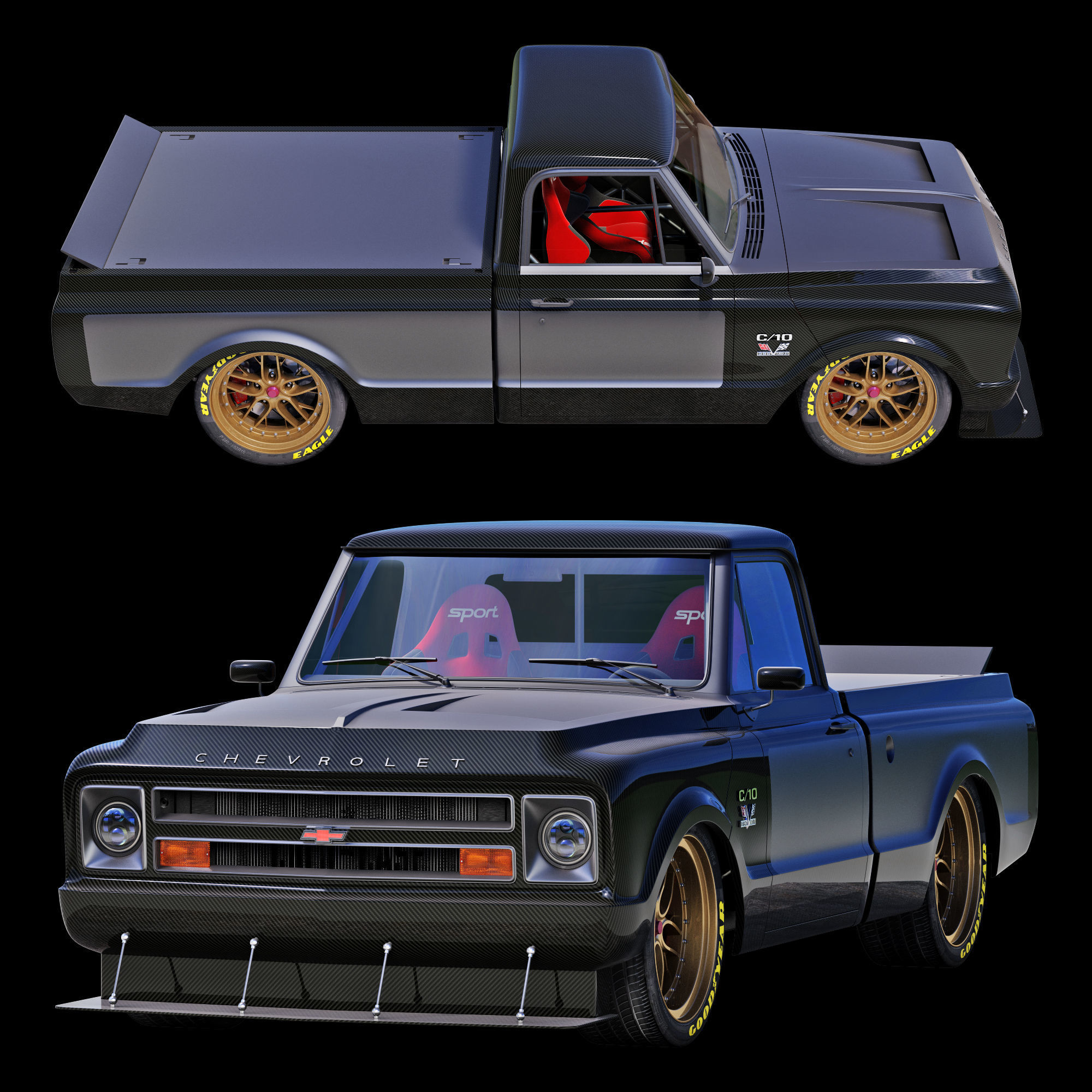 Chevrolet C10 1967 racing 3D model_14