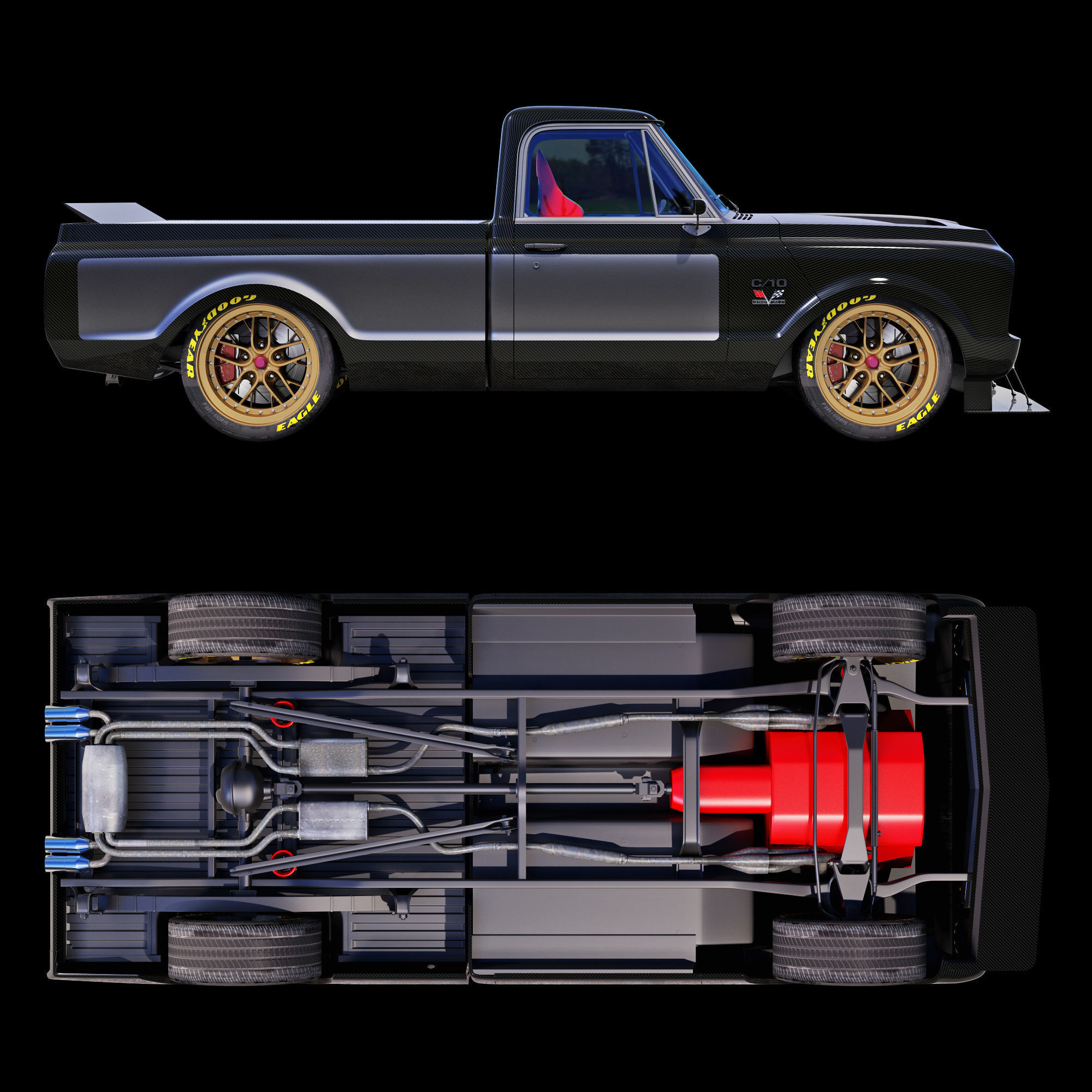 Chevrolet C10 1967 racing 3D model_11