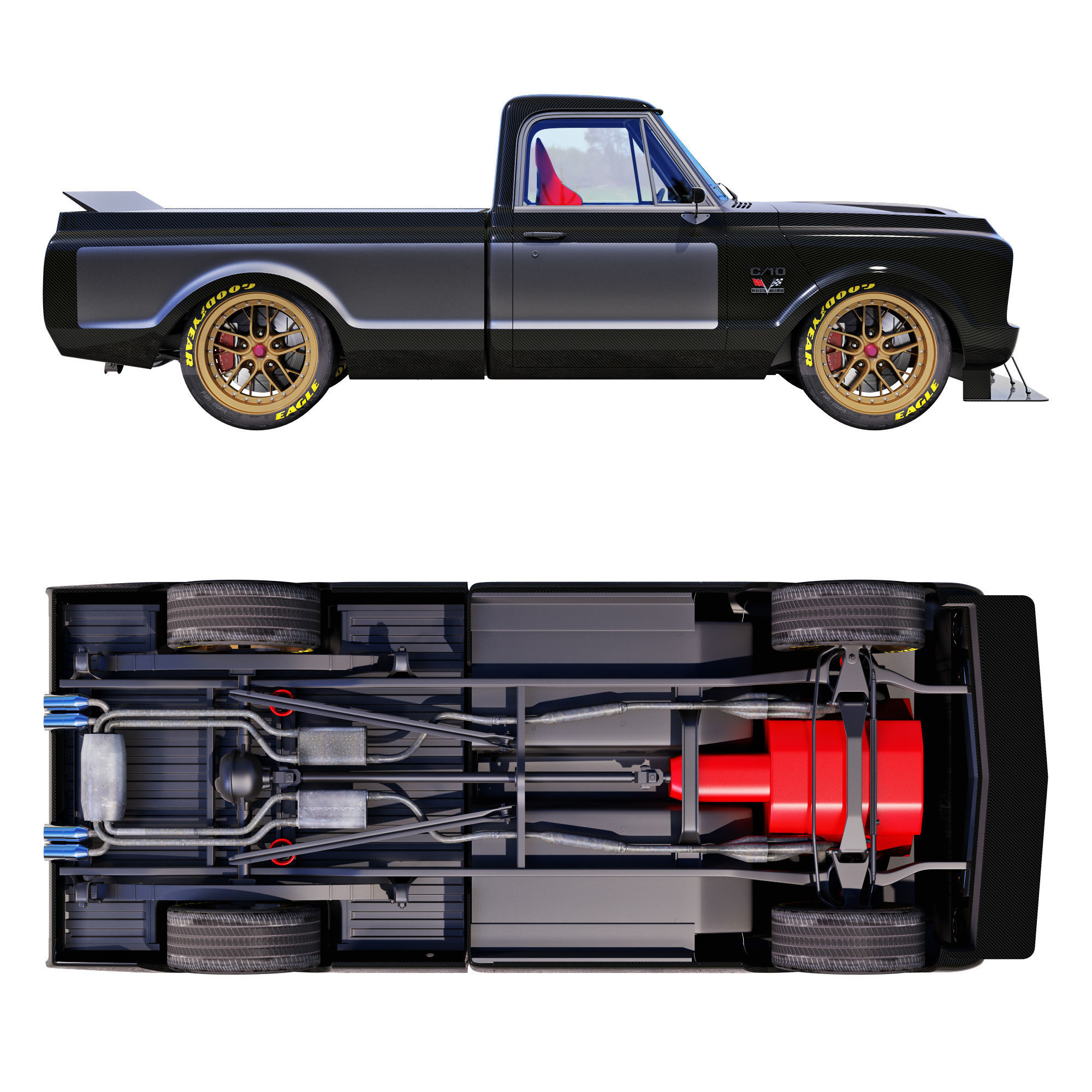 Chevrolet C10 1967 racing 3D model_2