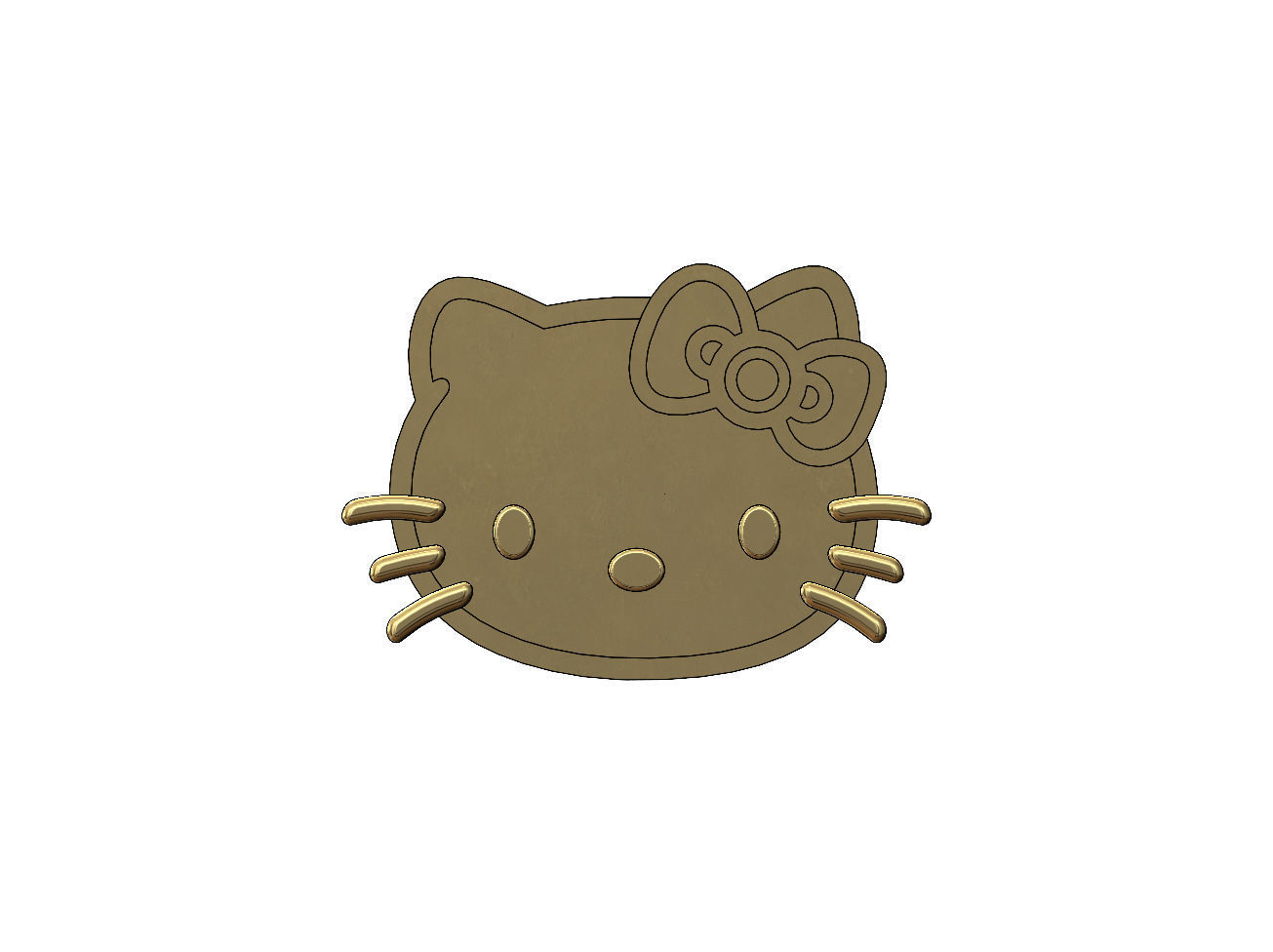 Hello kitty enamel stud earring 3D print model_1