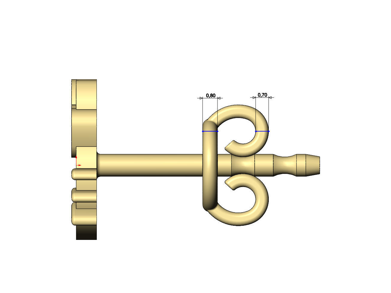 Hello kitty enamel stud earring 3D print model_10