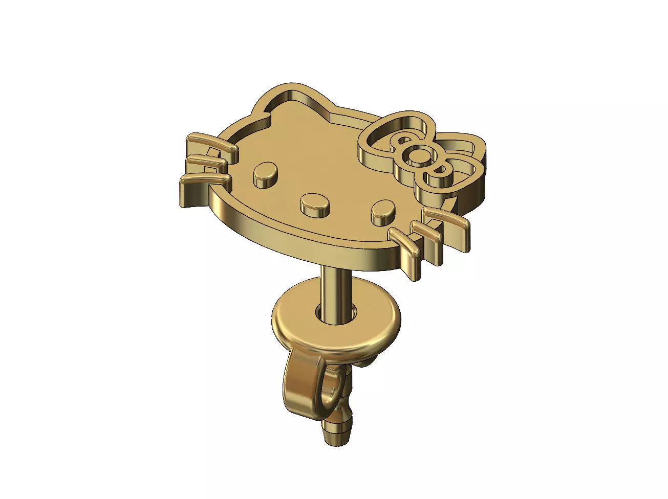 Hello kitty enamel stud earring 3D print model_0