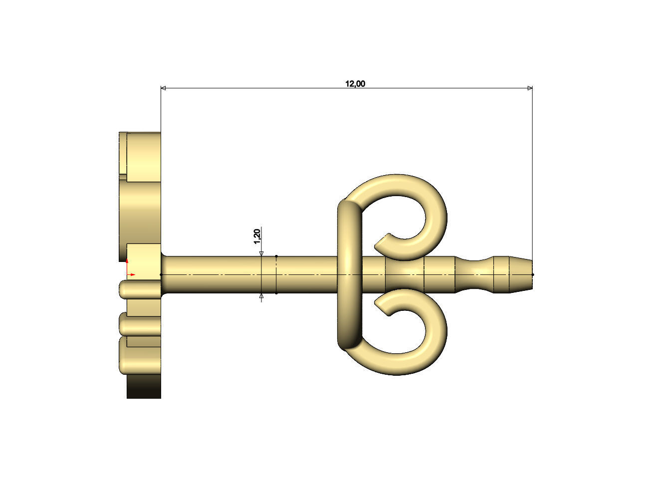 Hello kitty enamel stud earring 3D print model_9