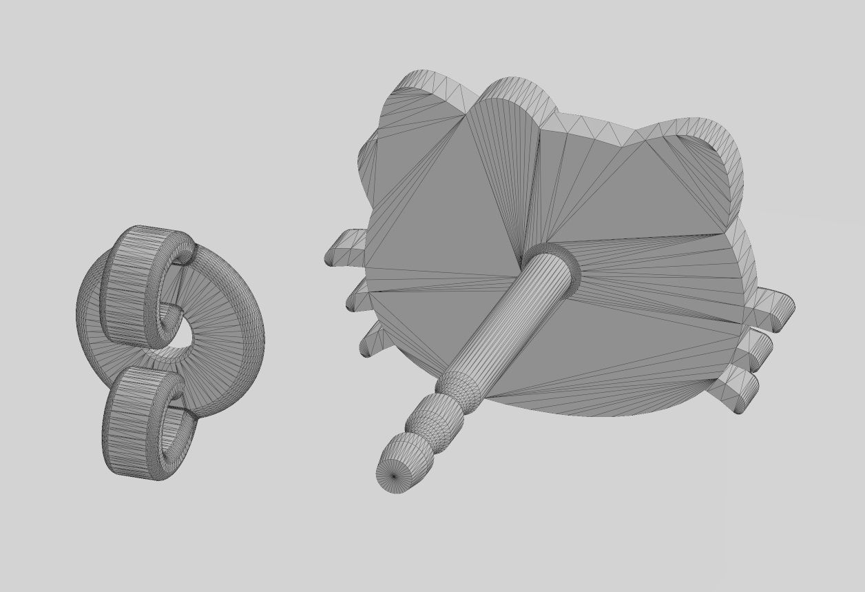 Hello kitty enamel stud earring 3D print model_15