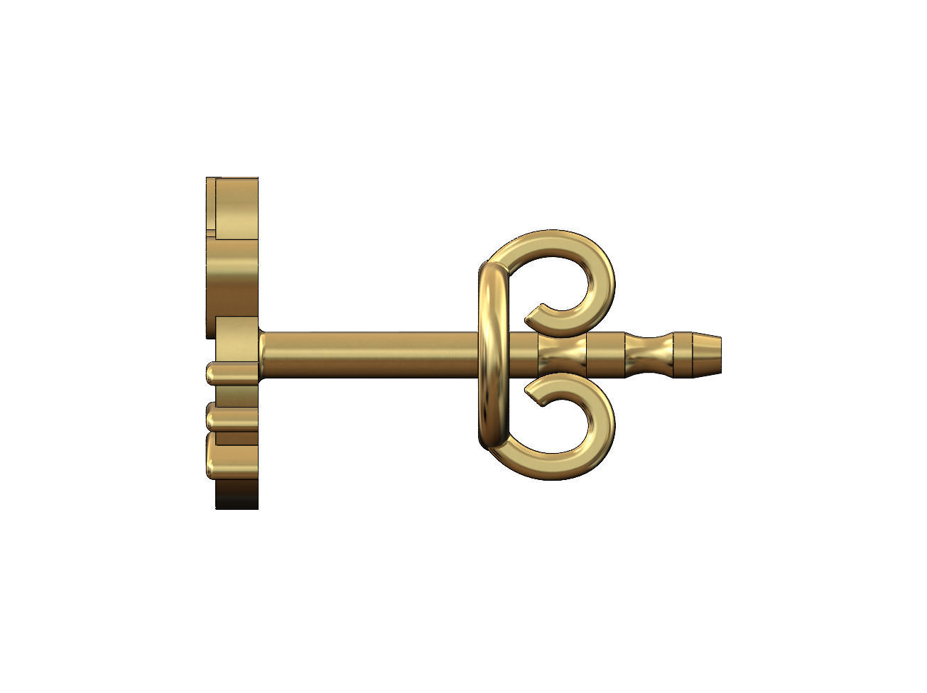 Hello kitty enamel stud earring 3D print model_3