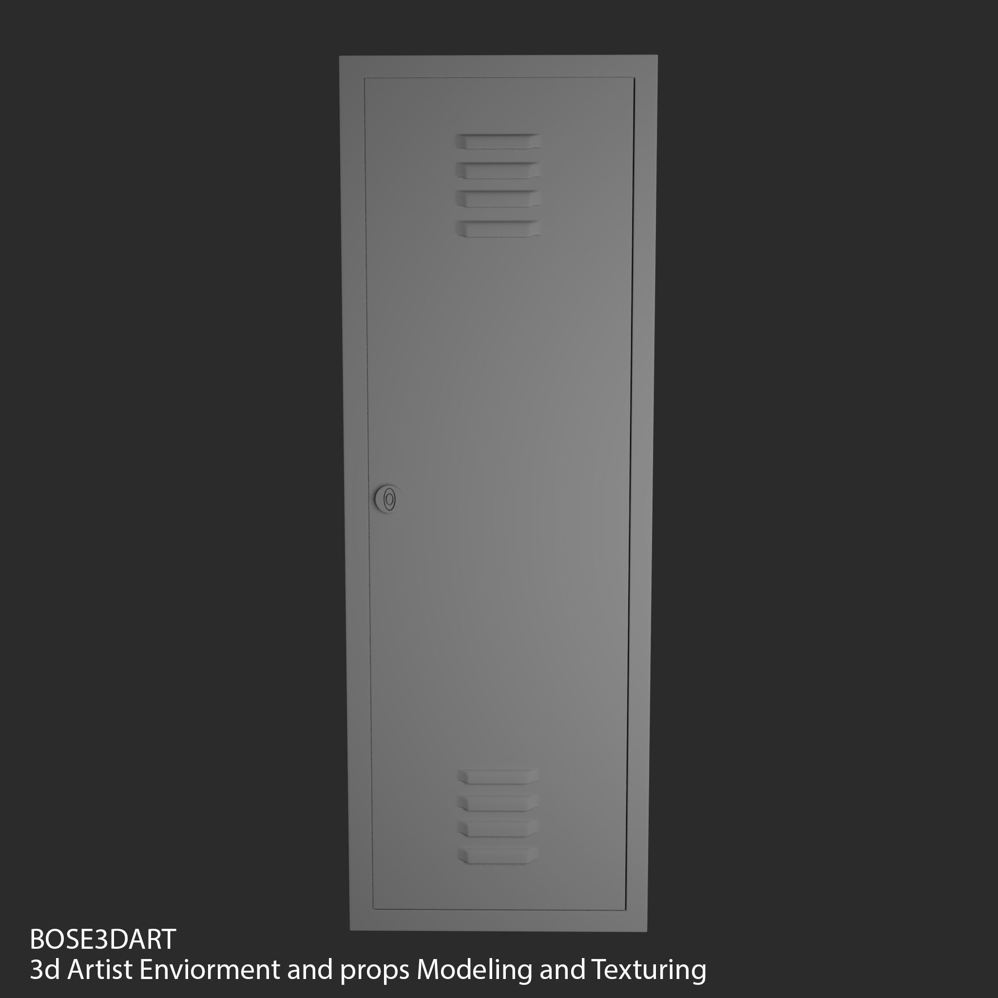 Locker Low-poly 3D model_2