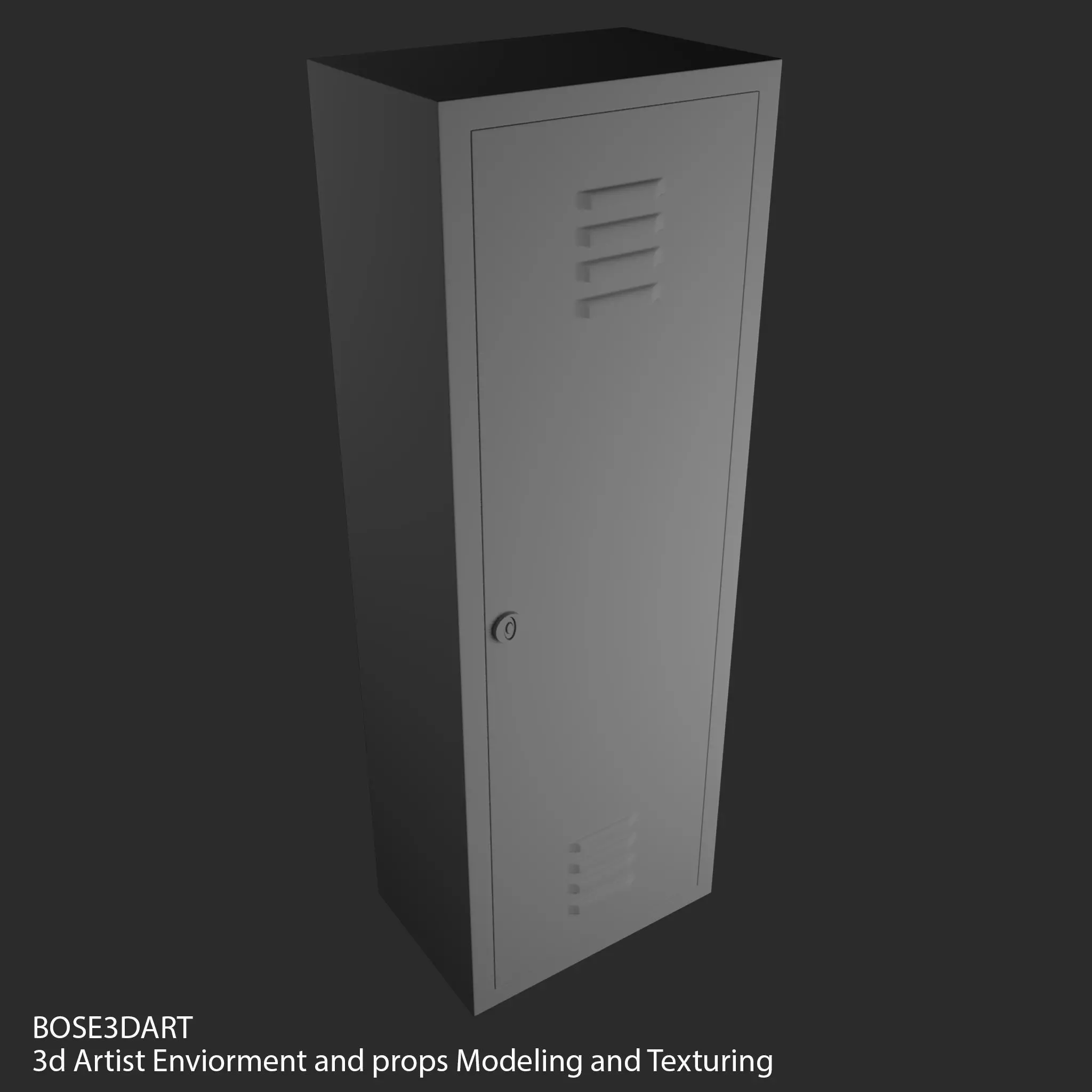 Locker Low-poly 3D model_0