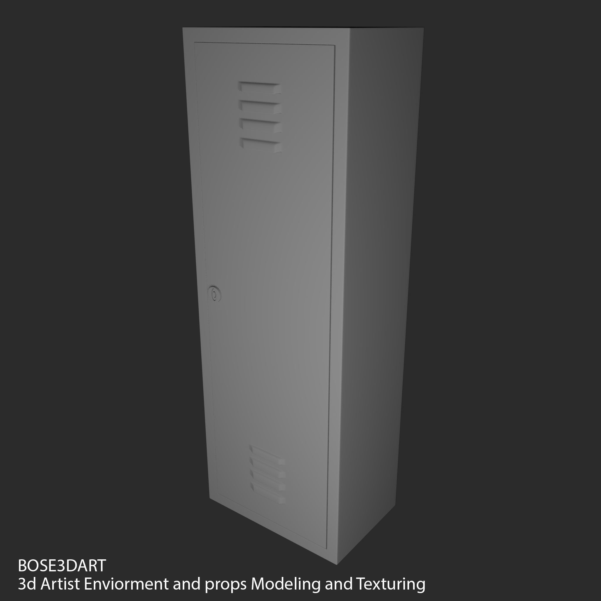 Locker Low-poly 3D model_1