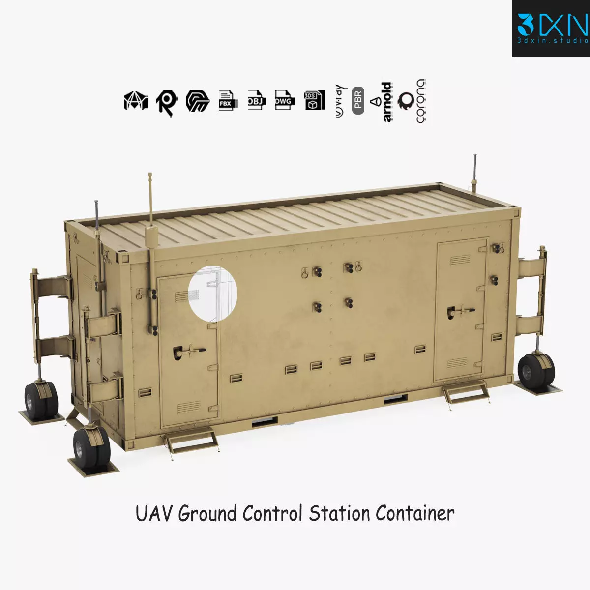 UAV Ground Control Station Container 3D model_0