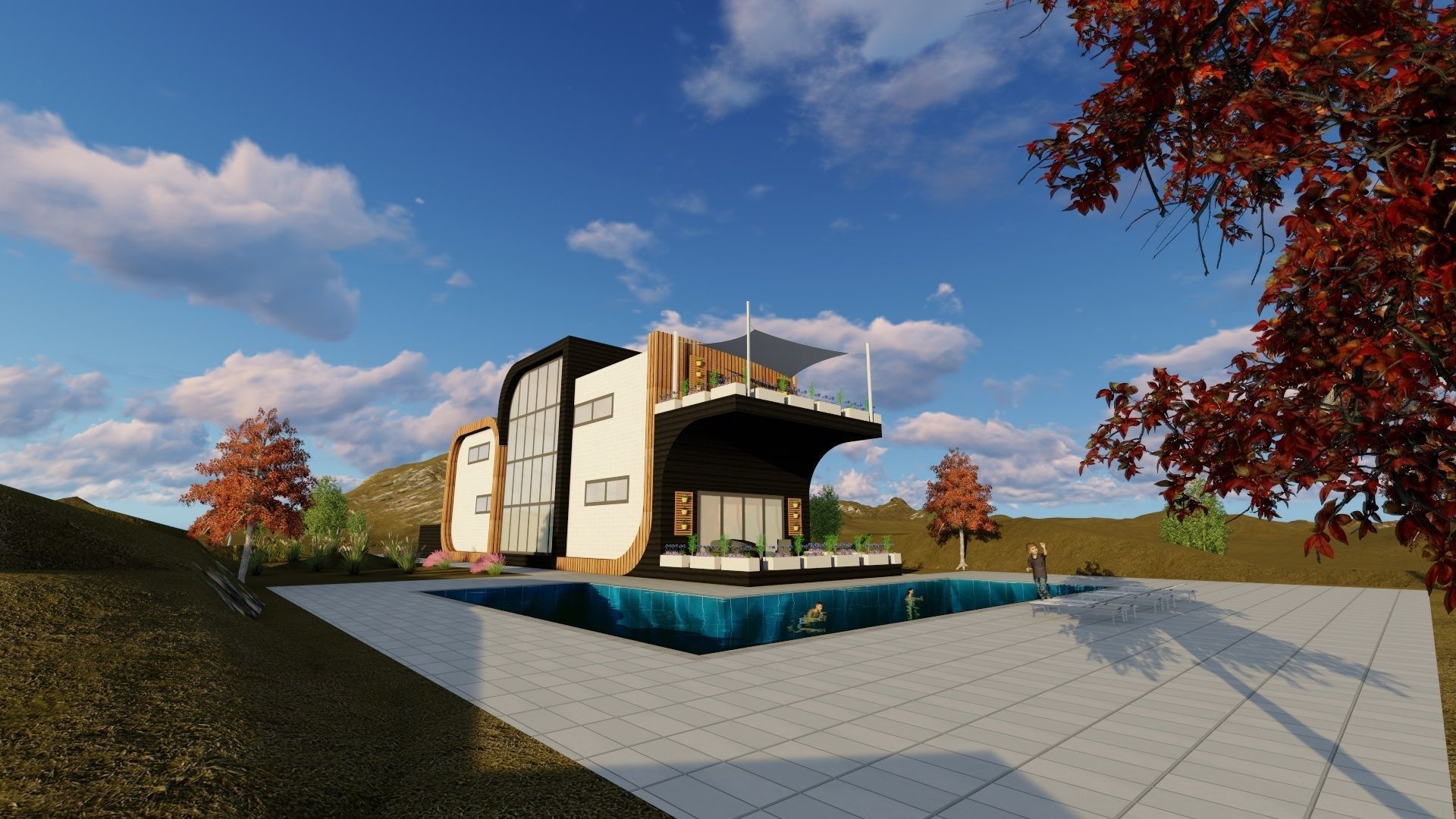 a villa project 3D model_3