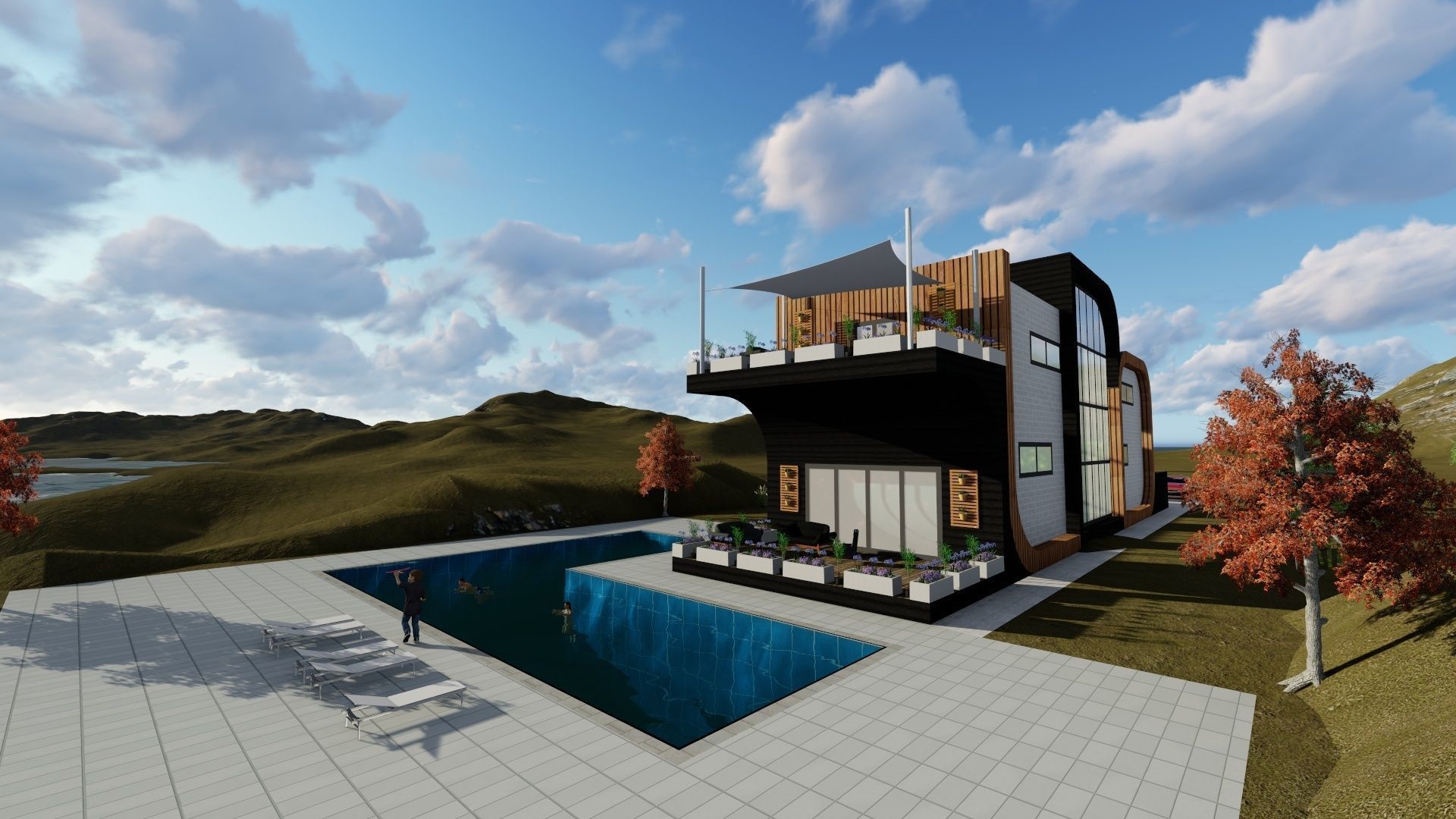 a villa project 3D model_4