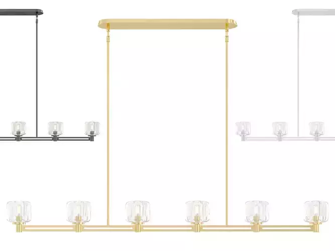 RH DEMARET LINEAR CHANDELIER 3D model