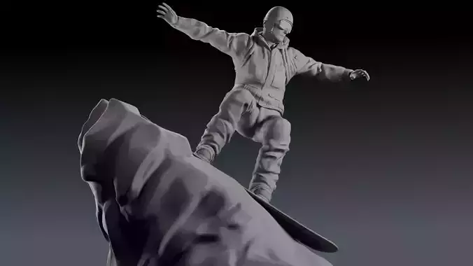 Snowboarder for printing 3D print model