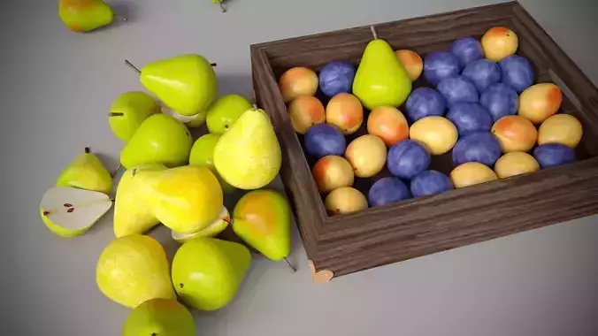 Pears plums and apricots