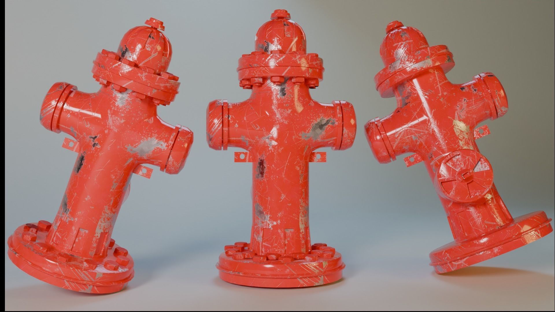 Realistic Fire Hydrant 3D model Low-poly 3D model_2