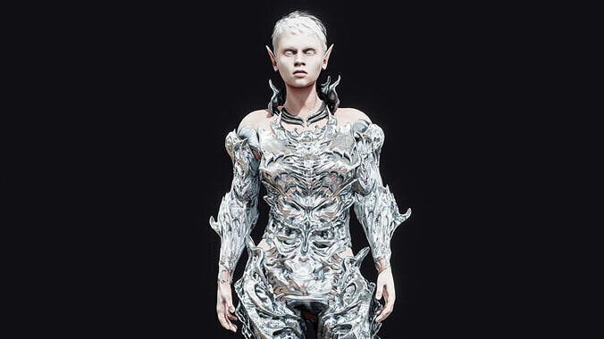 White Elf Low-poly 3D model