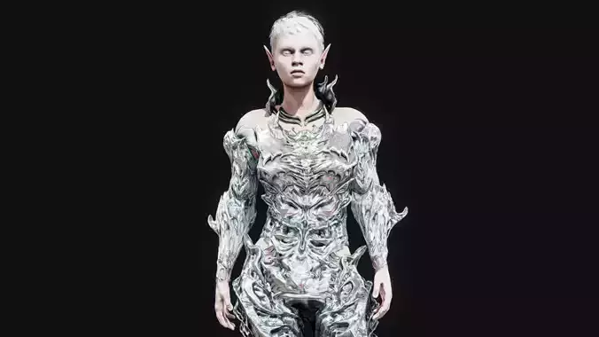 White Elf Low-poly 3D model
