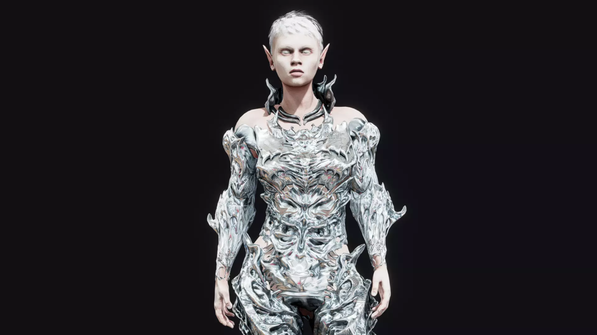 White Elf Low-poly 3D model
