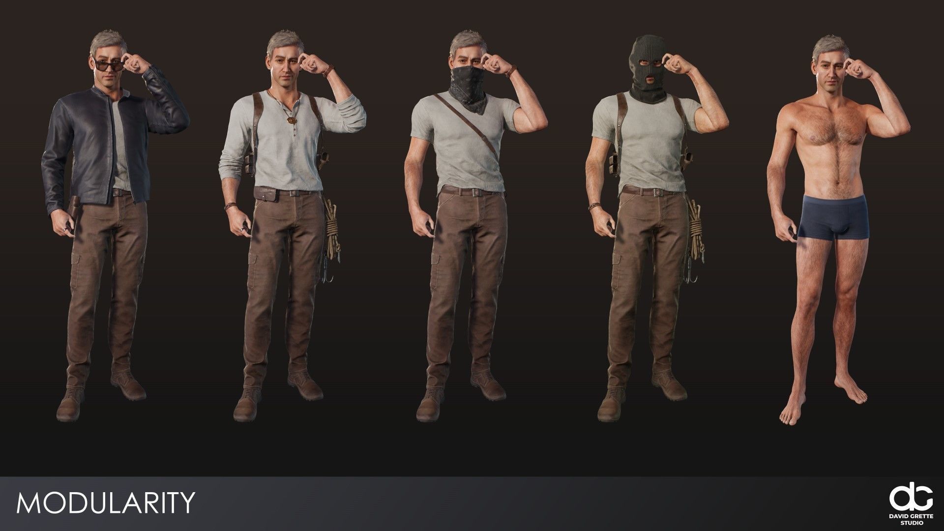 Adventure Character Thomas from Pack 1 Low-poly 3D model_5