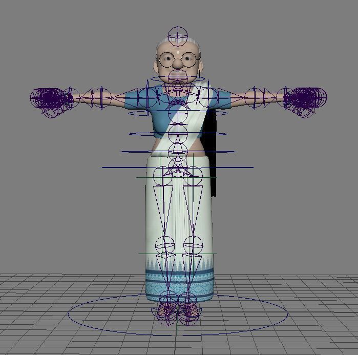 Elderly woman 3d model Low-poly 3D model_5