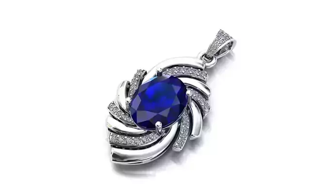 Jewel oval galaxy pendant