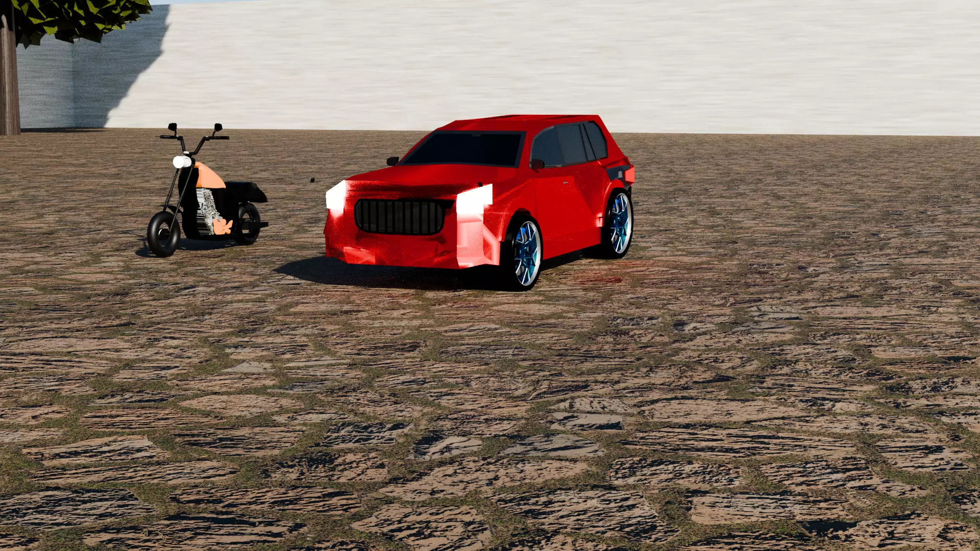 Car and motorcycle 3D model