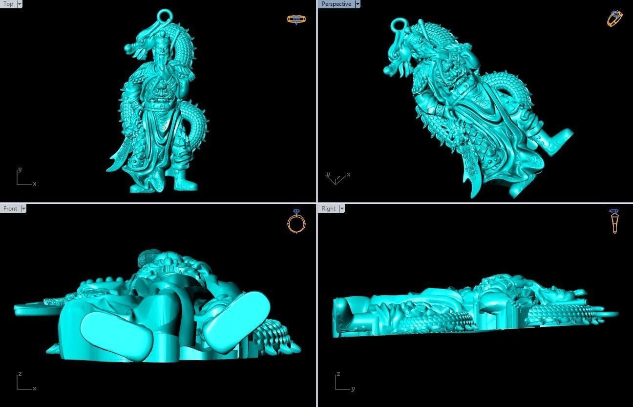 Guan Yu Pendant - N628534 3D print model_9