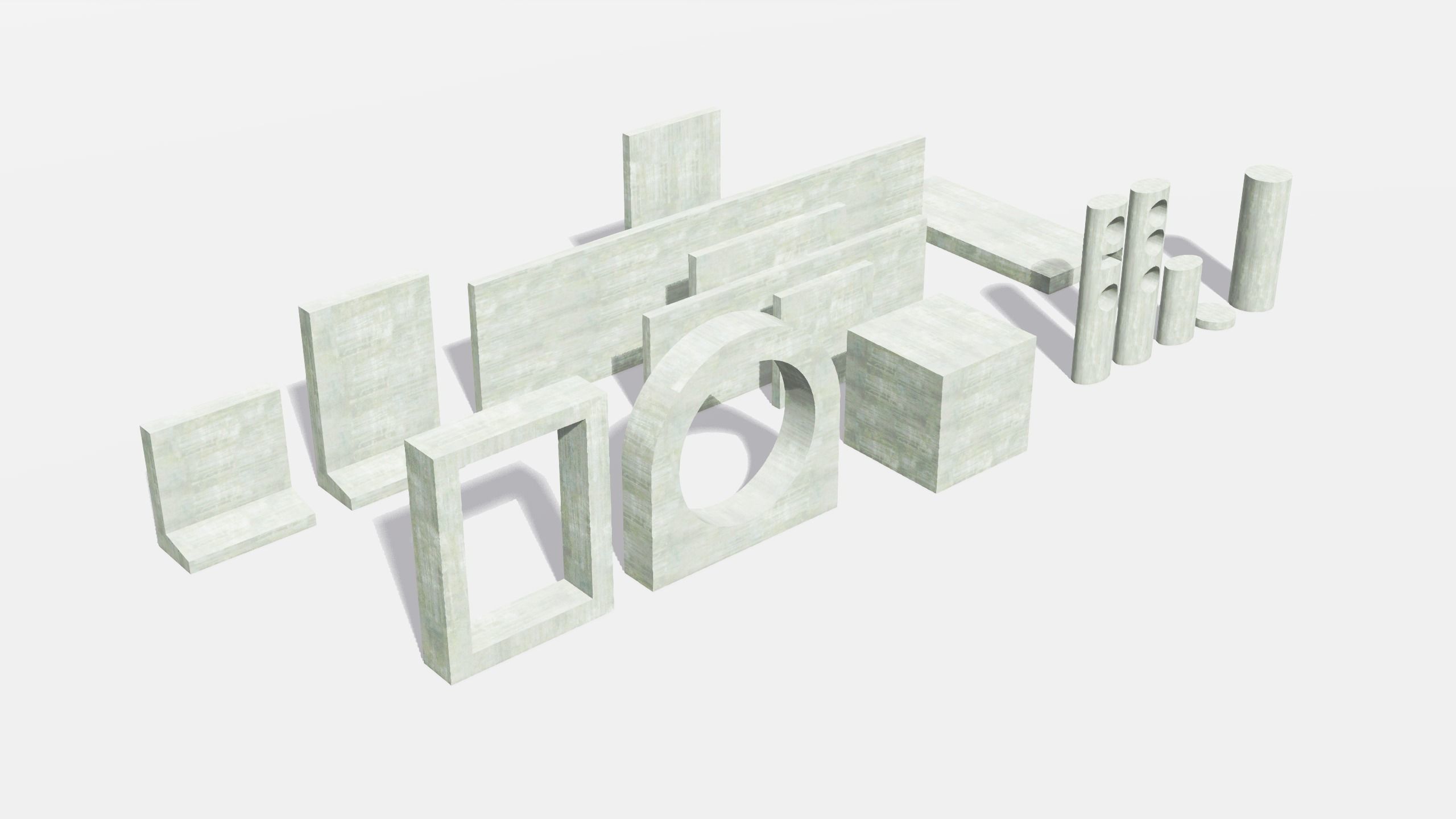 BDSM Concrete Props Low-poly 3D model_1