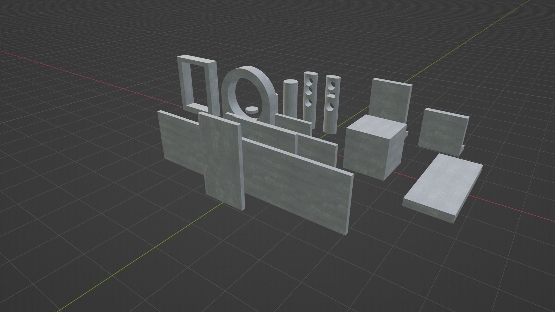 BDSM Concrete Props Low-poly 3D model_6