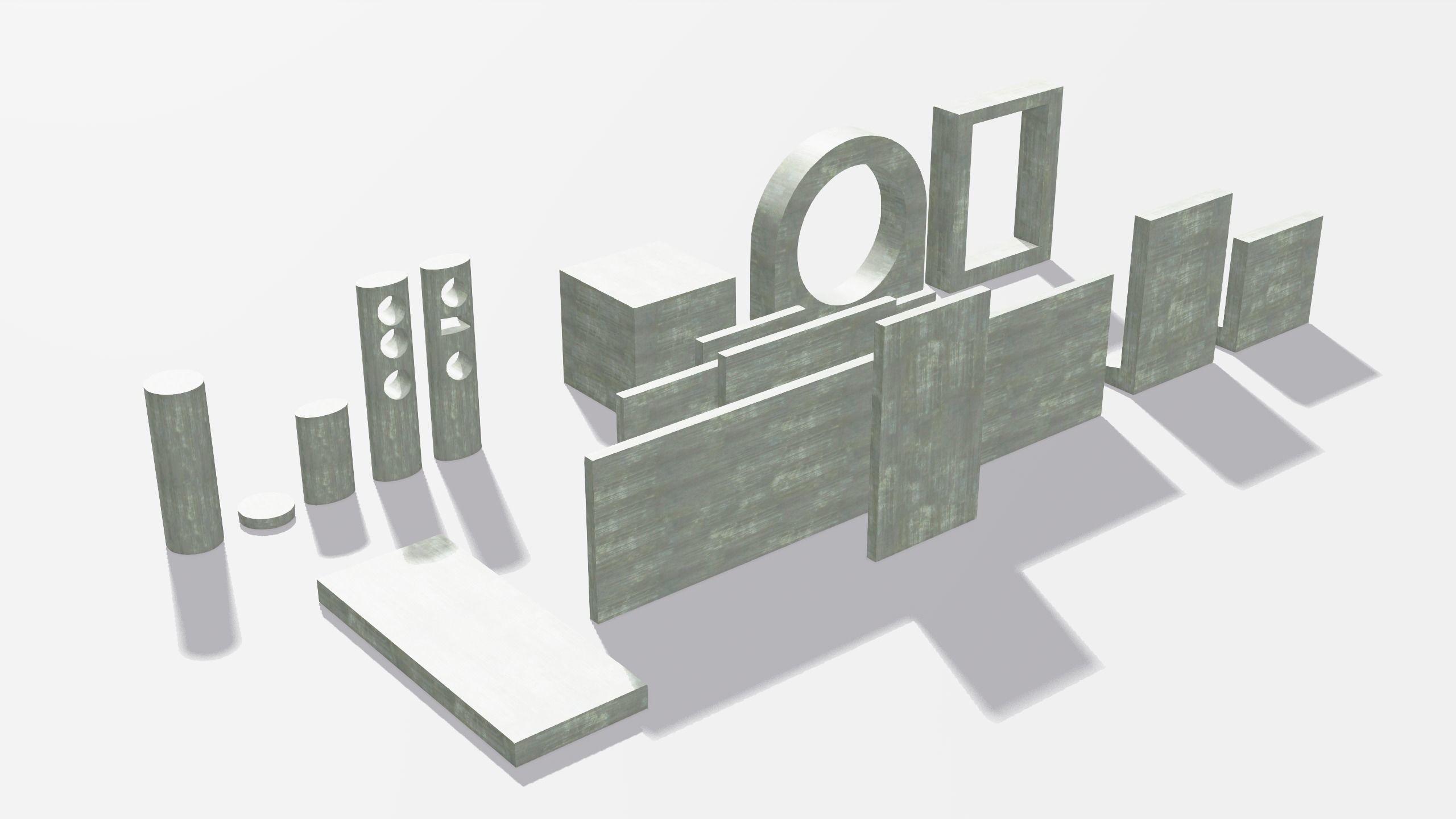 BDSM Concrete Props Low-poly 3D model_3