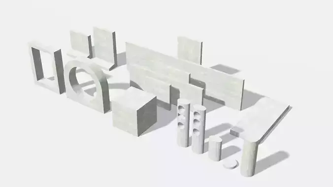 BDSM Concrete Props Low-poly 3D model