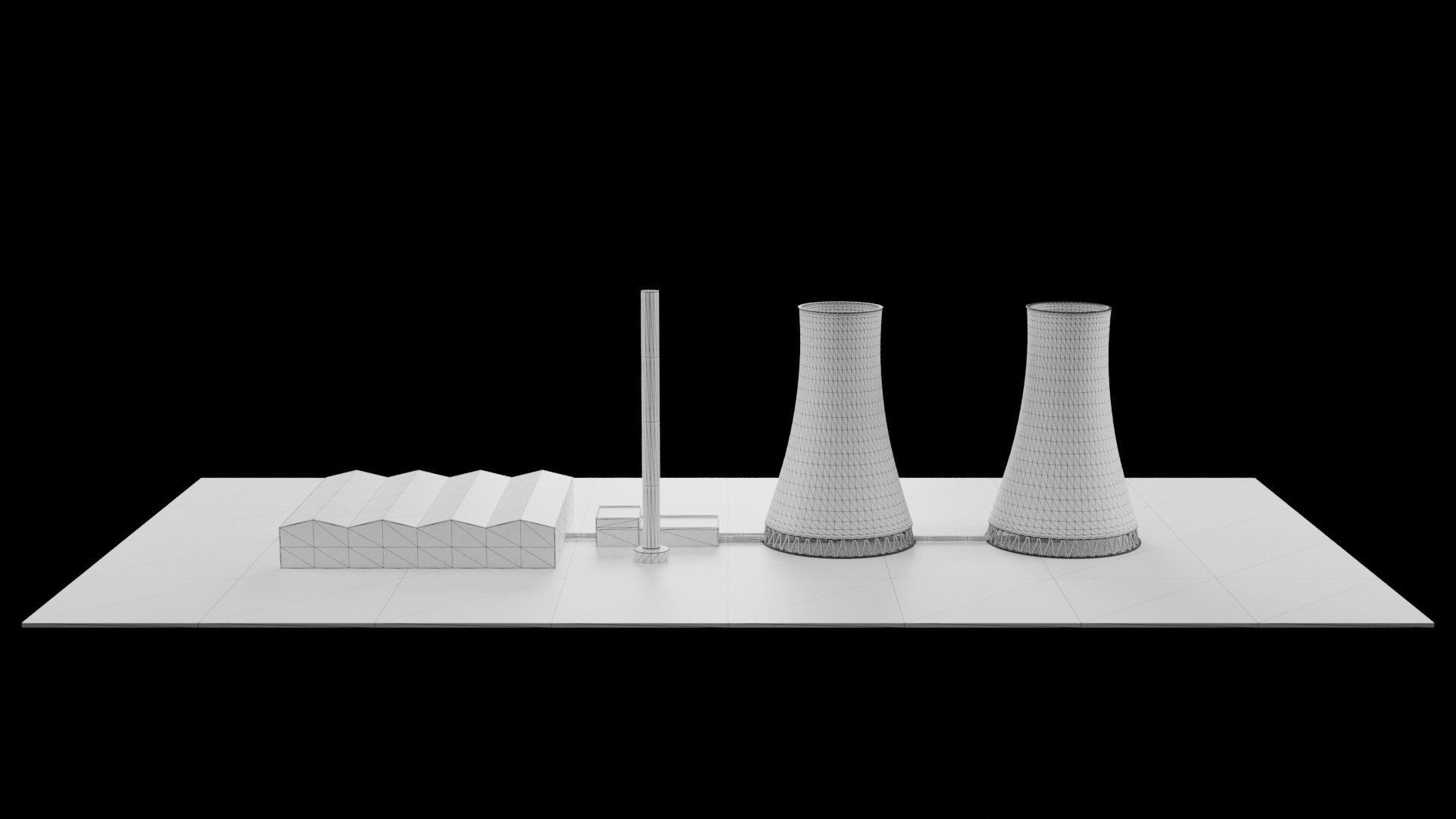 Nuclear Power Station 3D Model Low-poly 3D model_10