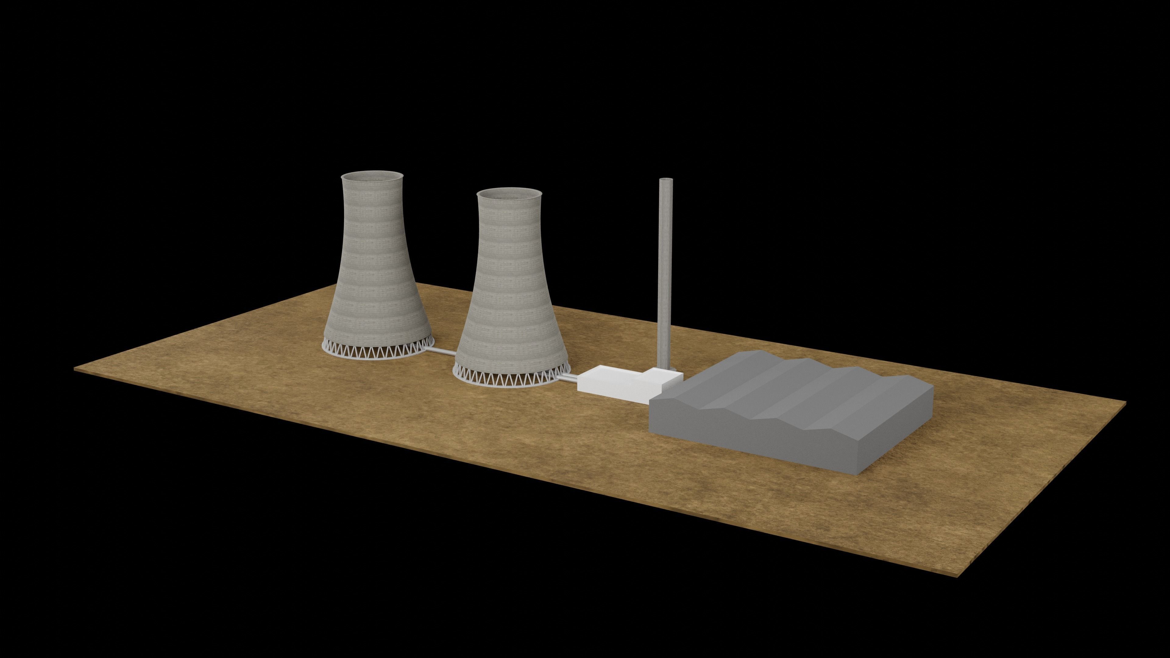 Nuclear Power Station 3D Model Low-poly 3D model_6