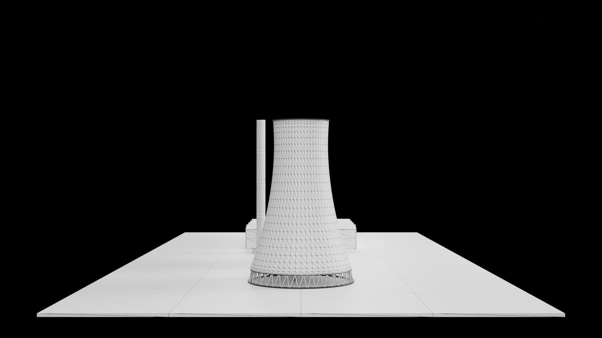 Nuclear Power Station 3D Model Low-poly 3D model_11