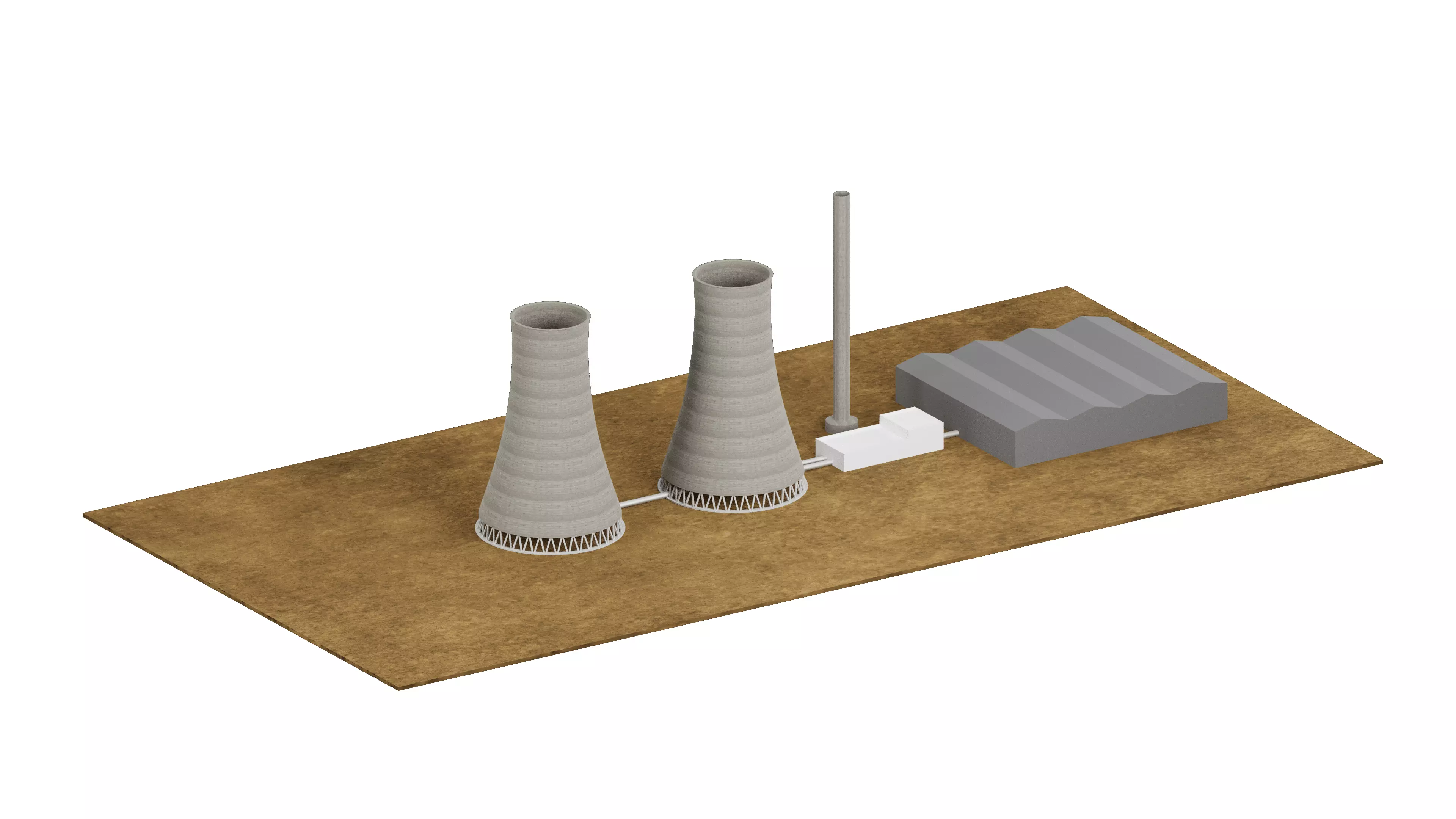 Nuclear Power Station 3D Model Low-poly 3D model_0