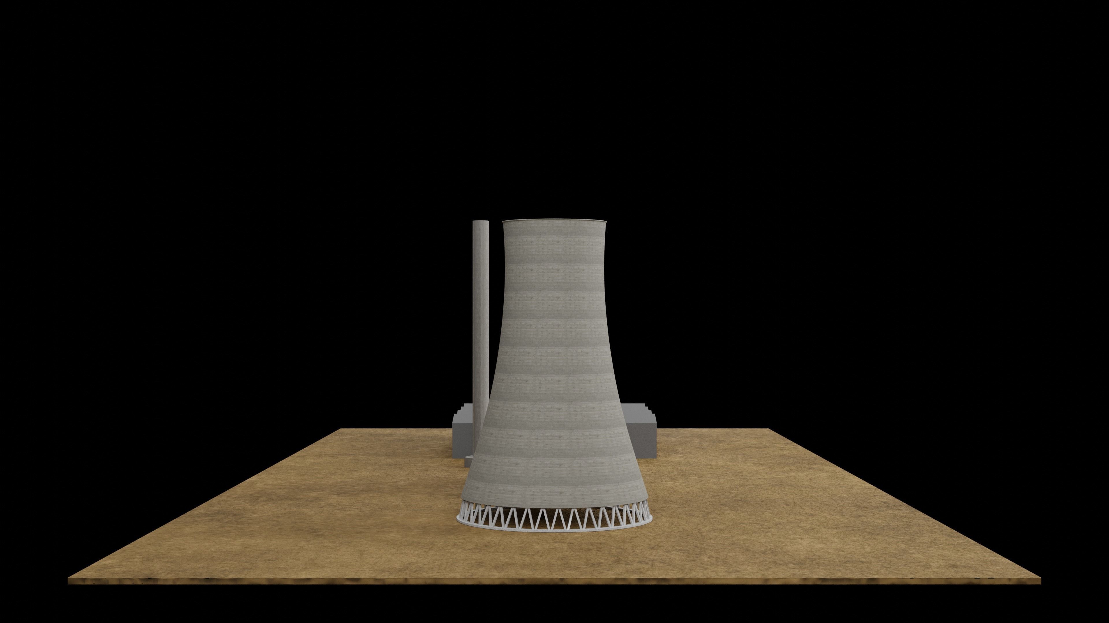 Nuclear Power Station 3D Model Low-poly 3D model_5