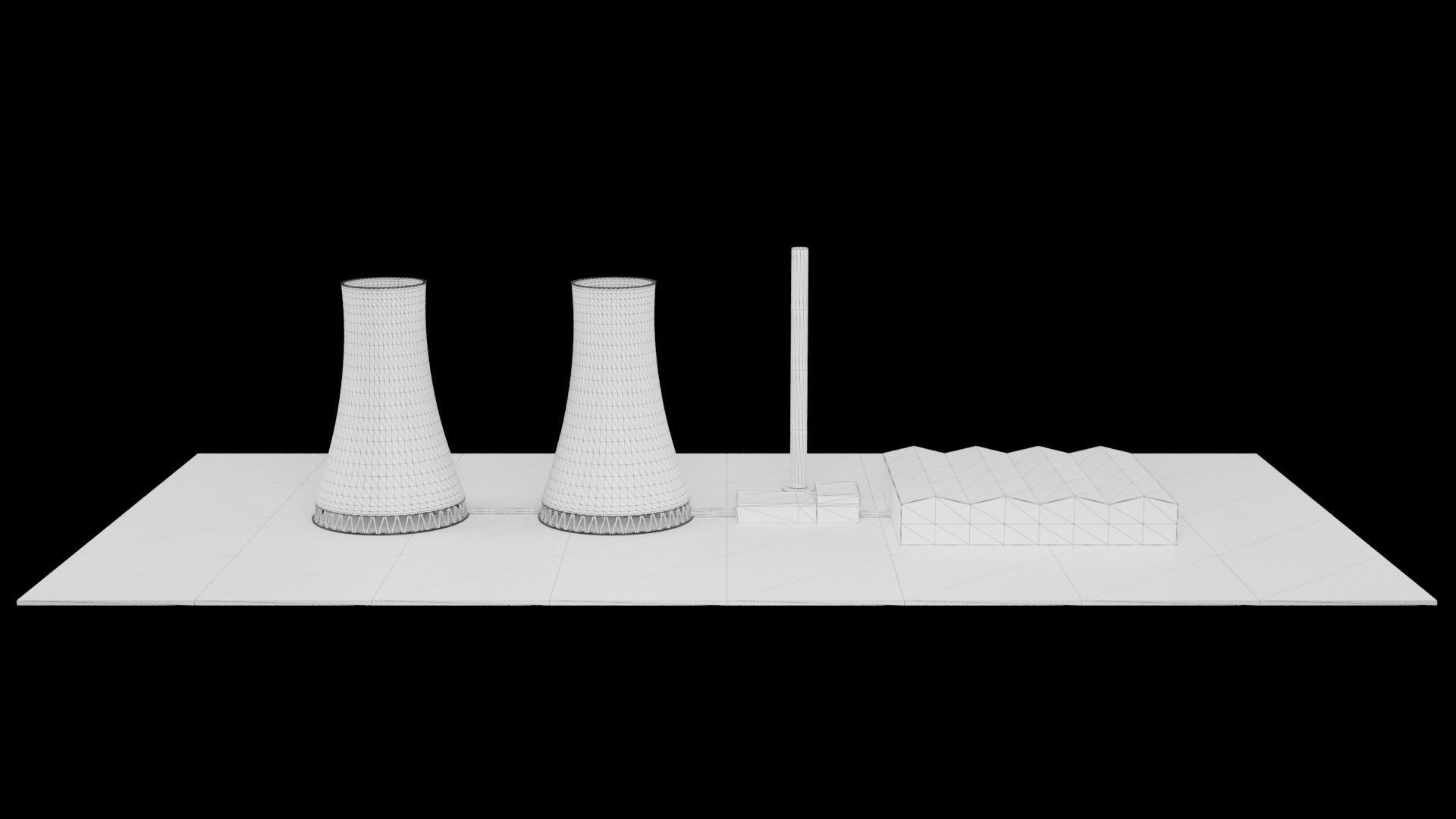 Nuclear Power Station 3D Model Low-poly 3D model_8