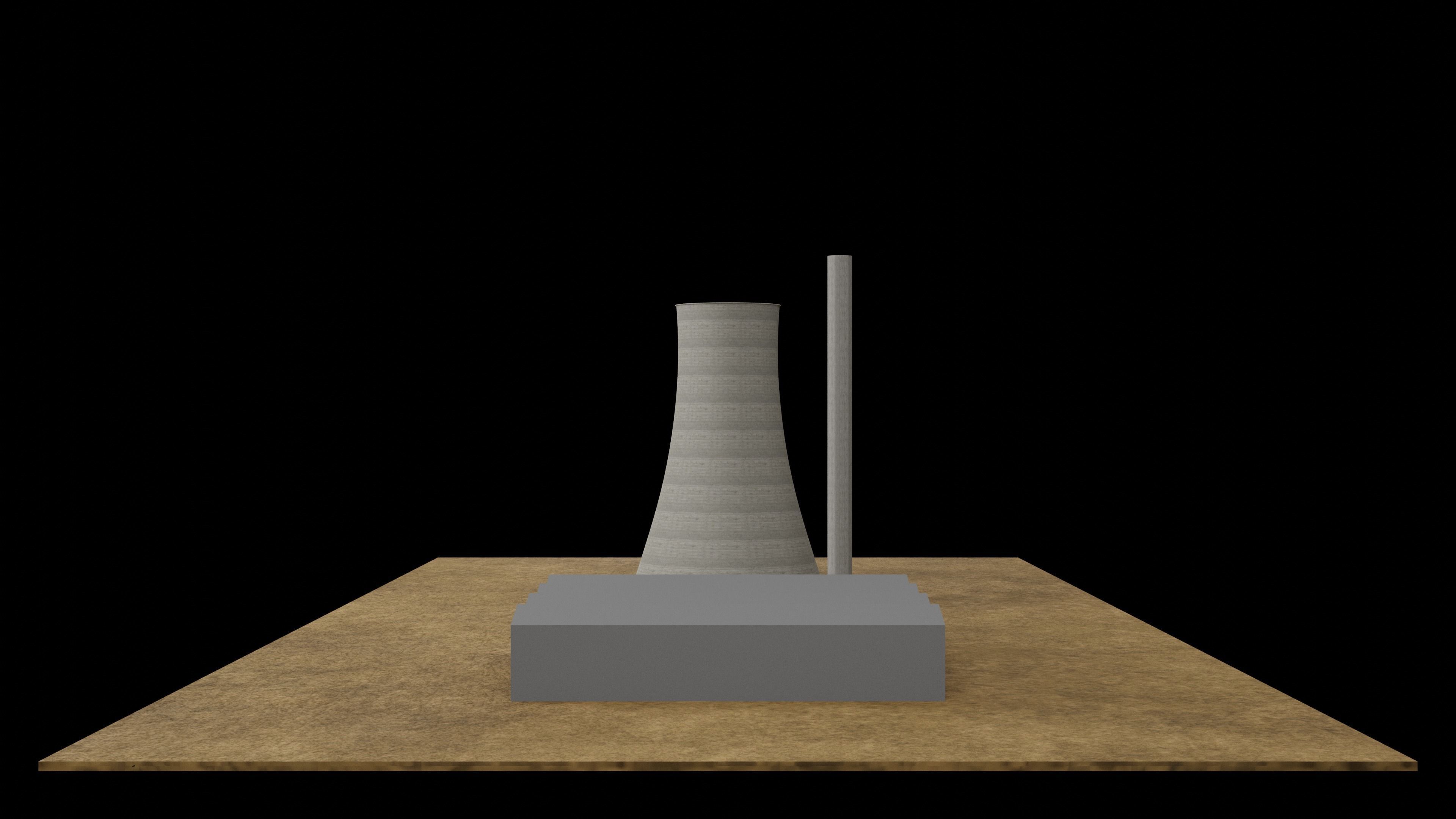 Nuclear Power Station 3D Model Low-poly 3D model_4