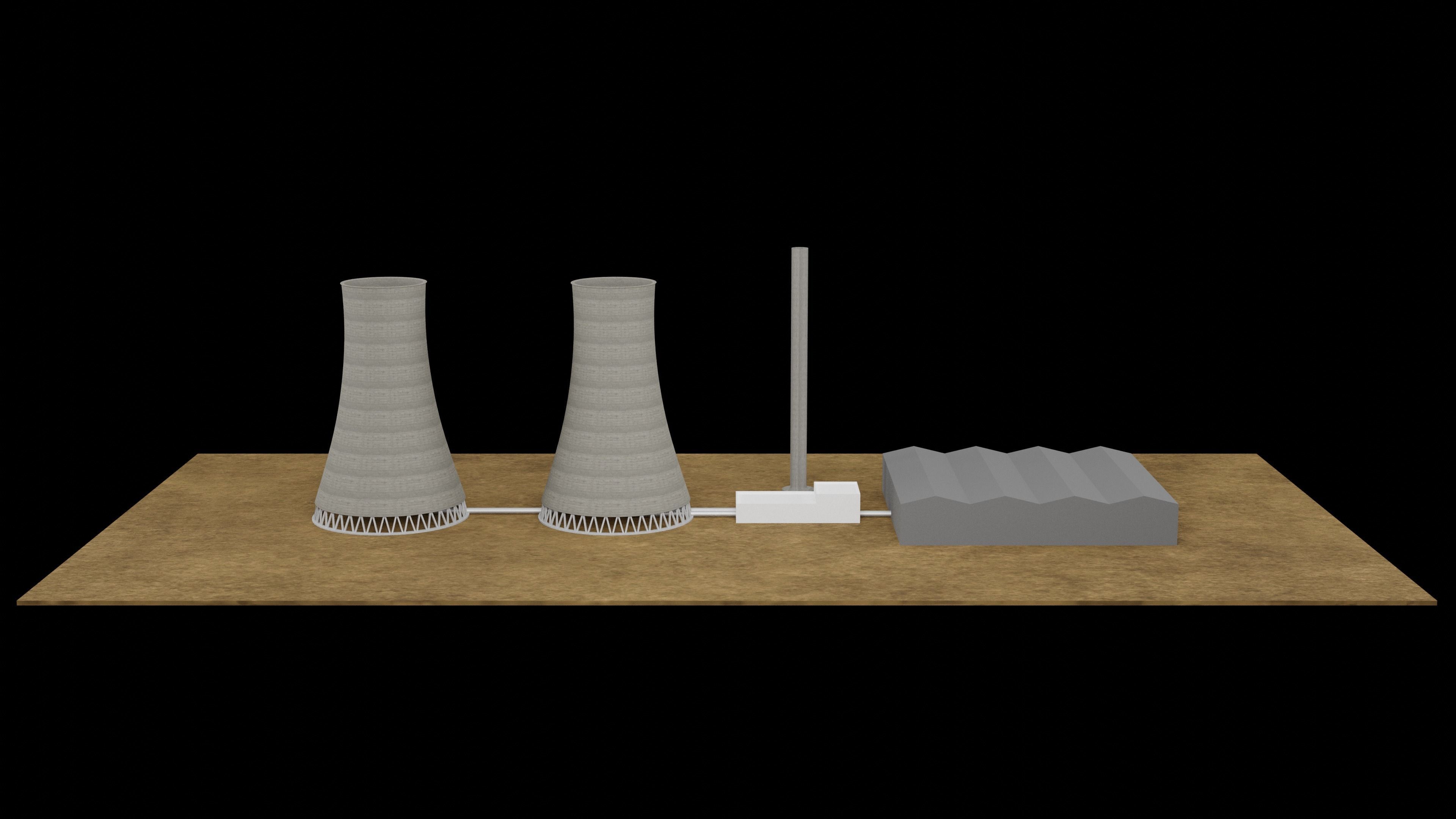 Nuclear Power Station 3D Model Low-poly 3D model_2