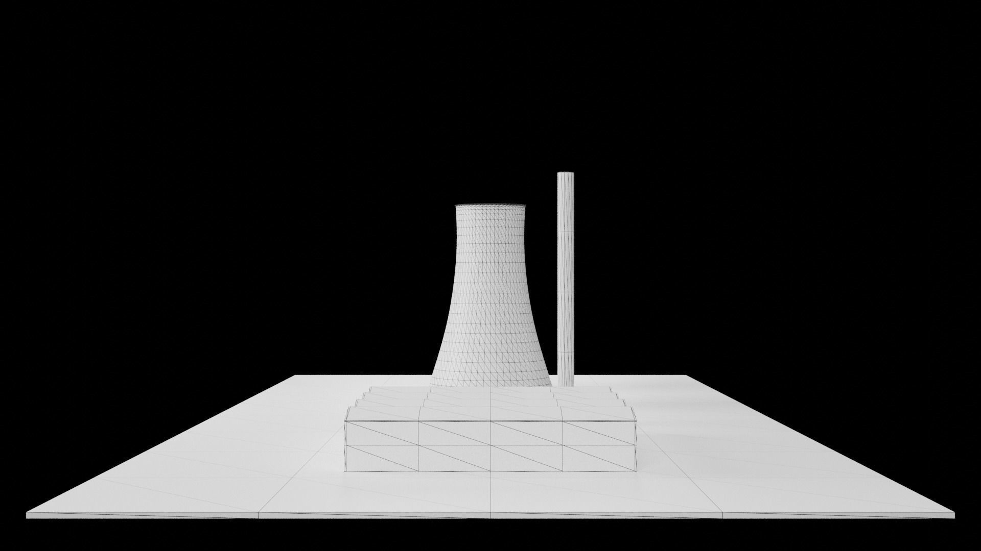 Nuclear Power Station 3D Model Low-poly 3D model_9