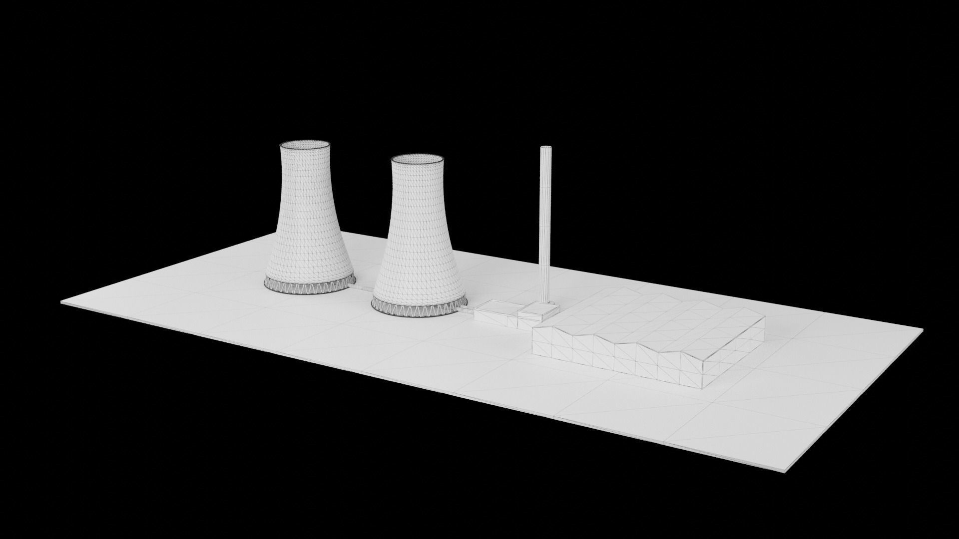 Nuclear Power Station 3D Model Low-poly 3D model_12